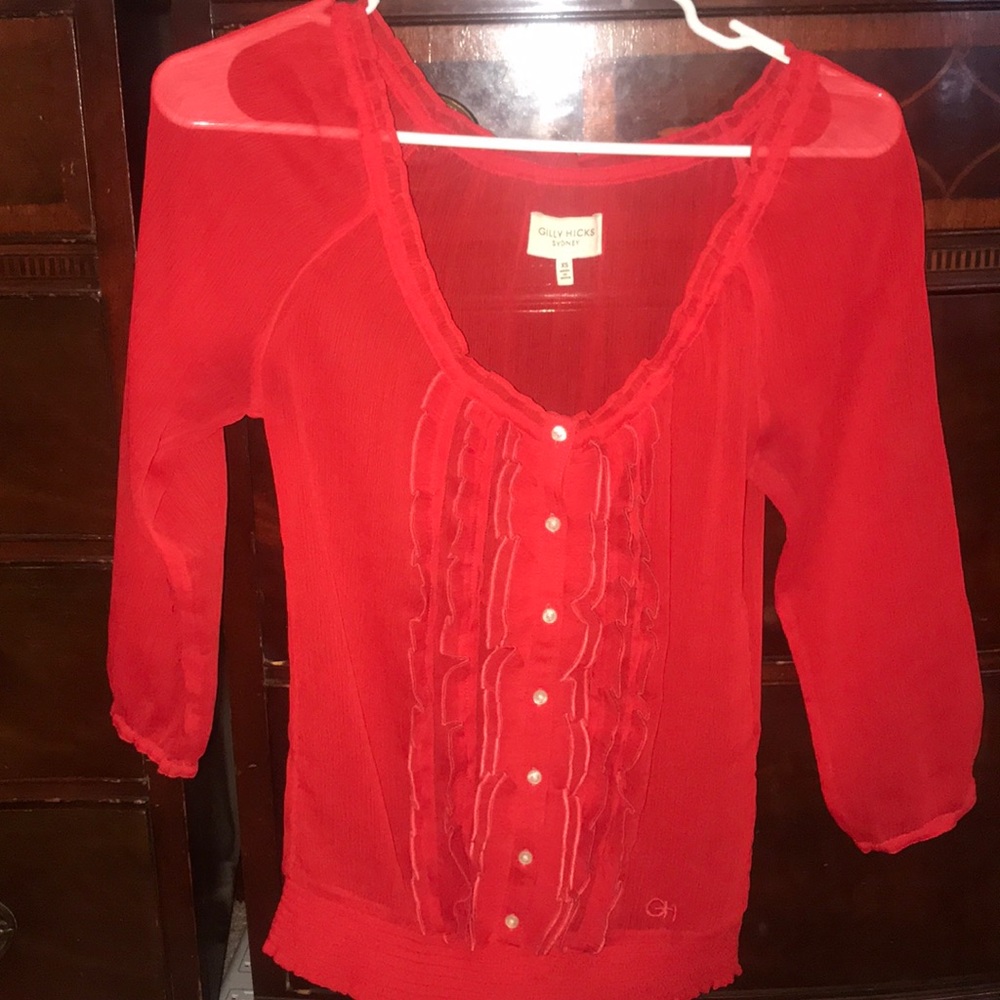 Gilly Hicks Red Blouse